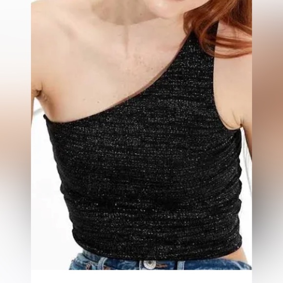 American eagle sparkly one shoulder crop top - Picture 1 of 4